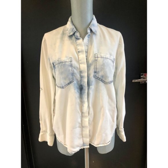 RED SAKS Fifth Avenue women's denim buttons down shirt size XS - Picture 9 of 9